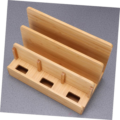 NUOBESTY Bamboo Phone Charging Station Dock Organizer for Multiple Devices