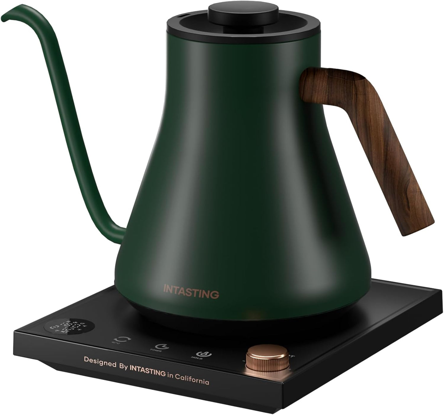 INTASTING Electric Kettles, Gooseneck Electric Kettle, ±1℉ Temperature Control, Stainless Steel Inner, Quick Heating, for Pour Over Coffee, Brew Tea, Boil Hot Water, 0.9L Black