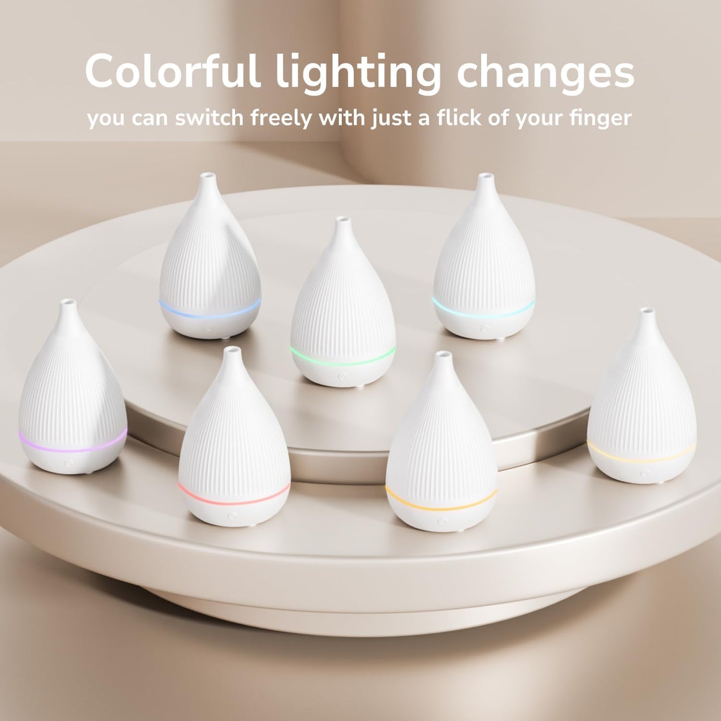 Ultrasonic Essential Oil Diffuser, Home Fragrance Aroma Diffuser with Auto Shut-Off, Color Change Night Light & Ultra-Quiet Operation, BPA-Free Portable Aromatherapy Humidifier for Home (Black)