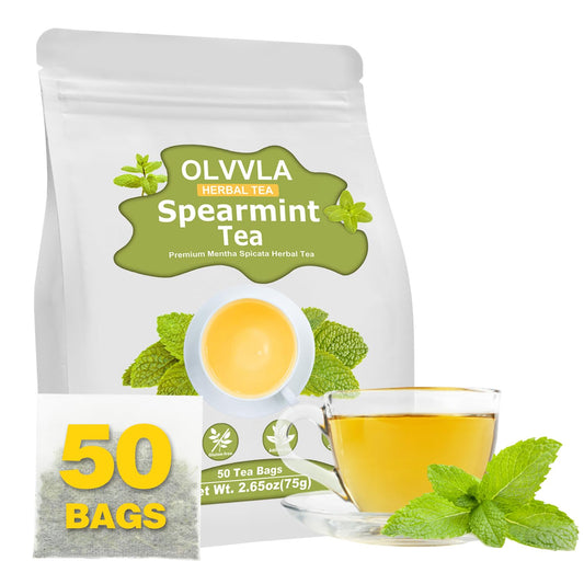 Olvvla - Spearmint Tea Bags - 1.5g X 50 Count - Pure Spearmint Leaves