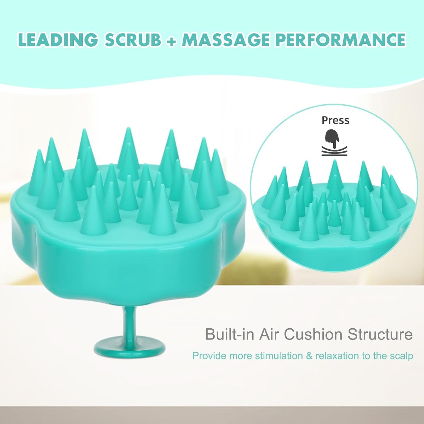 FREATECH Scalp Scrubber Scalp Massager Hair Growth, Shower Shampoo Brush with Silicone Bristles for Dandruff Removal and Hair Care, Wet & Dry Hair Massager Scalp Exfoliator for Men Women Kids，Black
