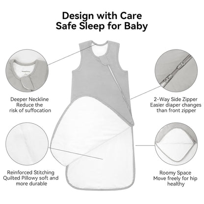 BubblePanda Rayon Made from Bamboo Sleep Sack 0-6 Months 1.0 Tog Soft Toddler Sleeping Sack 3-6 Months for Infant Newborn Babies 2-Way Zipper Baby Wearable Blanket 0-3 Months