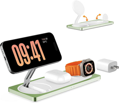PETINO 3 in 1 Wireless Charging Station for Apple Devices with MagSafe