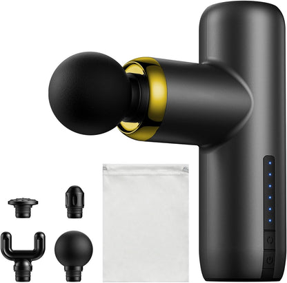 Mini Massage Gun Pocket-Sized Massage Gun Deep Tissue Quiet, Portable Percussion Muscle Travel Massager Gun, Back/Neck Massager for Pain Relief Deep Tissue (Gray)