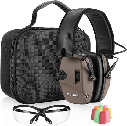 ZOHAN EM054 Electronic Ear Protection for Shooting Range with Sound Amplification Noise Reduction, Ear Muffs for Gun Range