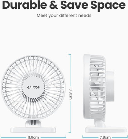 Gaiatop USB Desk Fan, Small But Powerful, Personal Portable Quiet 3 Speeds, Adjustable Mini Table Desktop fan for Cooling Home Office Car Summer Travel Gifts Blue
