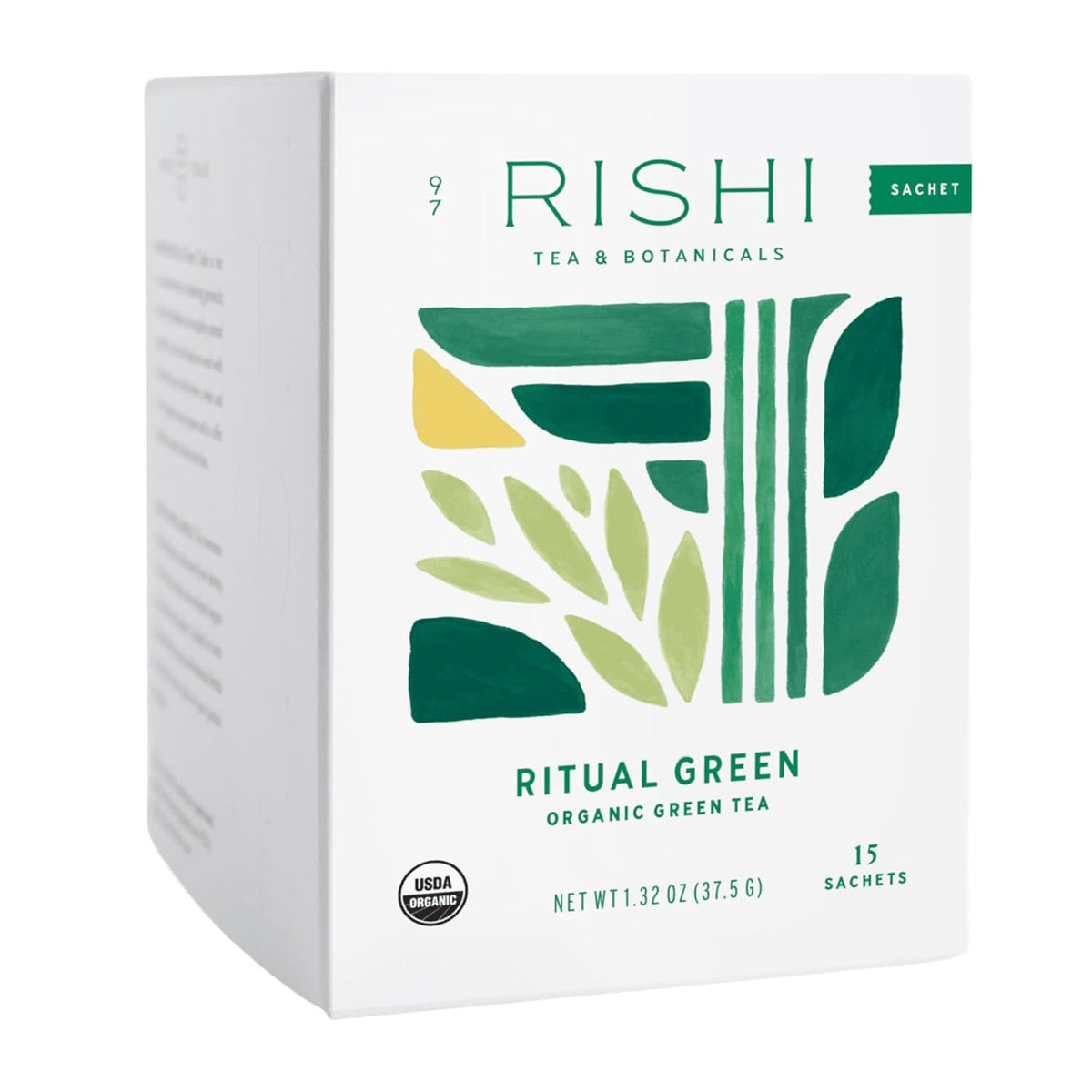 Rishi Tea Ritual Organic Green Tea Sachet Bags, Caffeinated, 15ct