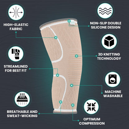 Modvel Compression Knee Brace for Women & Men, 2-Pack Knee Brace for Running Knee Pain, Knee Support Compression Sleeve, Workout Sports Knee Braces for Meniscus Tear, ACL & Arthritis Pain Relief