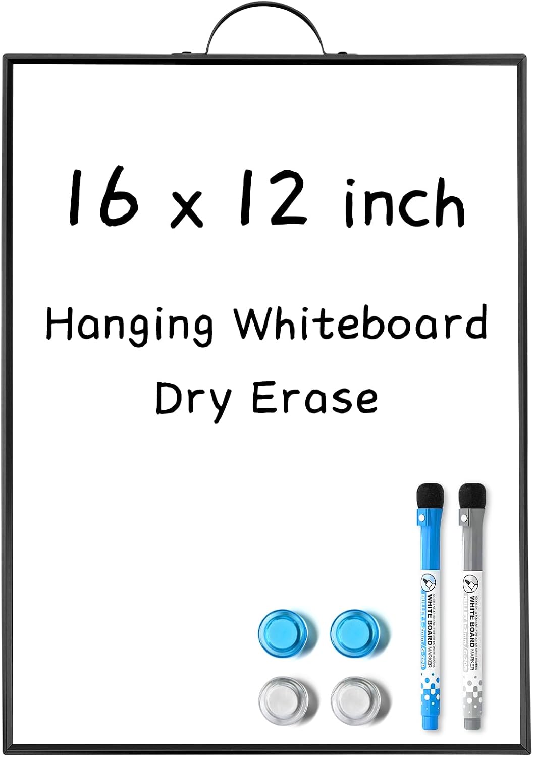 Weekly Planner Whiteboard 16"x12" with Handle | Magnetic Dry Erase Weekly Calendar with Aluminum Frame, Portable Hanging Board for Wall, Door, Desktop, 2 Markers & Magnets