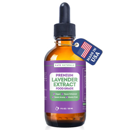 Kate Naturals Lavender Extract for Baking, Drinks, Coffee, Lattes (1oz)