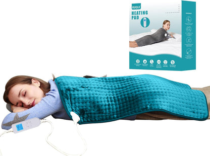 Ruqiji 19" x 24" Weighted Neck&Shoulder Heating Pad, 2.5lbs with 12 Temperature Settings&Countdown Timer,Pain Relief for Neck/Shoulders/Menstrual Pain(Dark Gray)