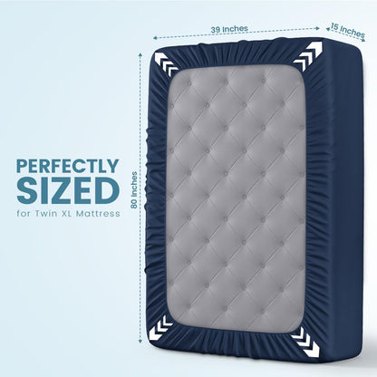 Queen Size Mattress Protector Waterproof, Premium 200 GSM Terry Mattress Cover, Soft & Breathable Bed Cover, Fitted Sheet Style Stretchable Deep Pockets 17" by Utopia Bedding (White)