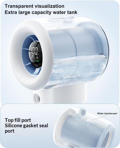 Handheld Turbo Misting Fan with LED Display & Safety Lock