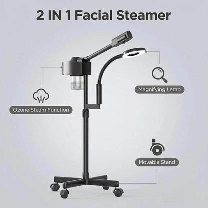 Professional Facial Steamer with Ozone & Magnifying Lamp