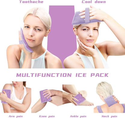 Gel Beads Ice Pack Ice Bag with Strap-1 Pack Reusable Hot & Cold Pack Compress for Knee, Shoulder, Foot, Back, Ankle, Neck, Hip, Elbow, Wisdom Tooth-7.76''x4.93''(Blue)