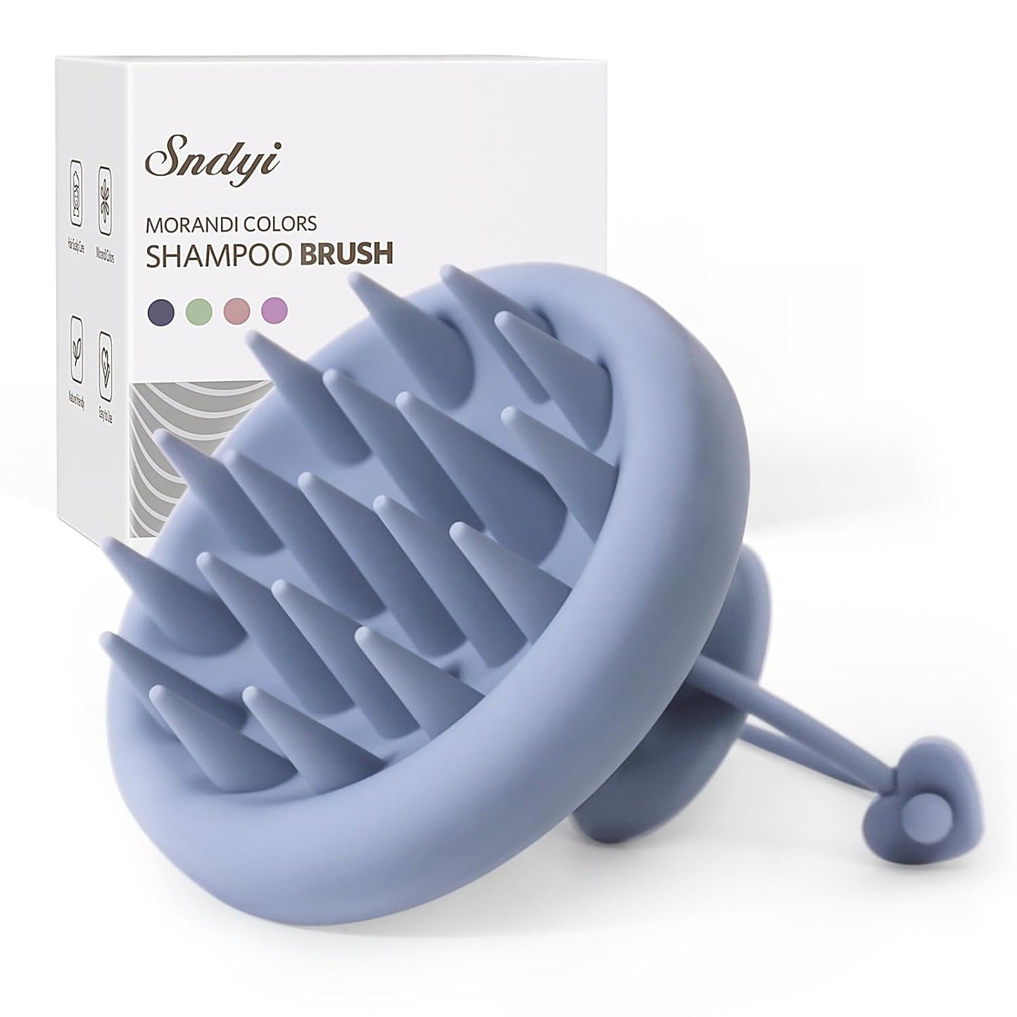 Sndyi Silicone Scalp Massager Shampoo Brush, Hair Scrubber with Soft Silicone Bristles, Scalp Scrubber/Exfoliator for Dandruff Removal, Wet Dry Scalp Brush for Hair Growth & Scalp Care, Oatmeal