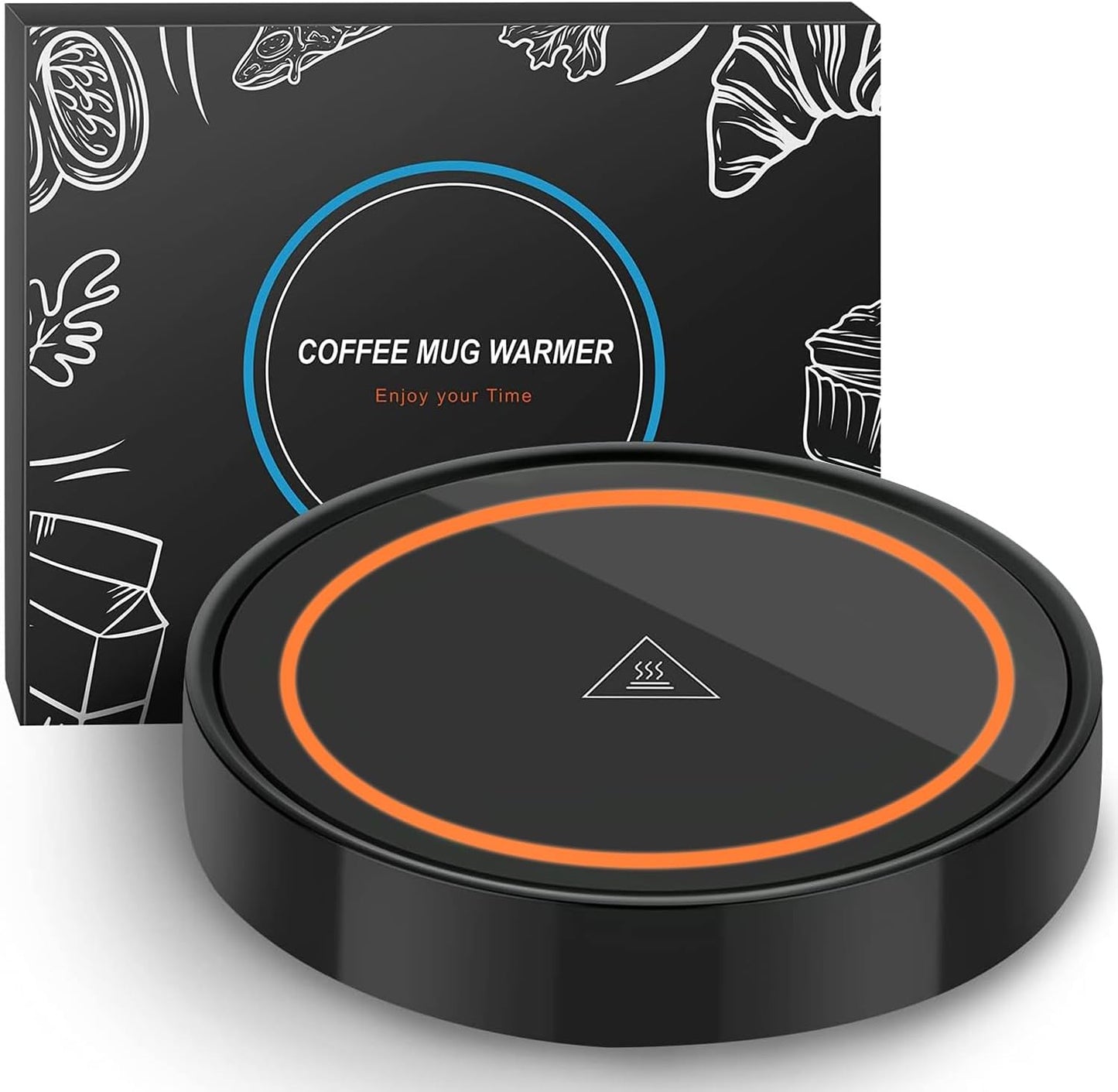 Coffee Mug Warmer, Electric Beverage Warmers for Office Home Desk Use, Smart Cup Warmer Thermostat Coaster for Hot Coffee Tea Espresso Milk Candle Wax with Gravity Switch Auto On/Off 135F