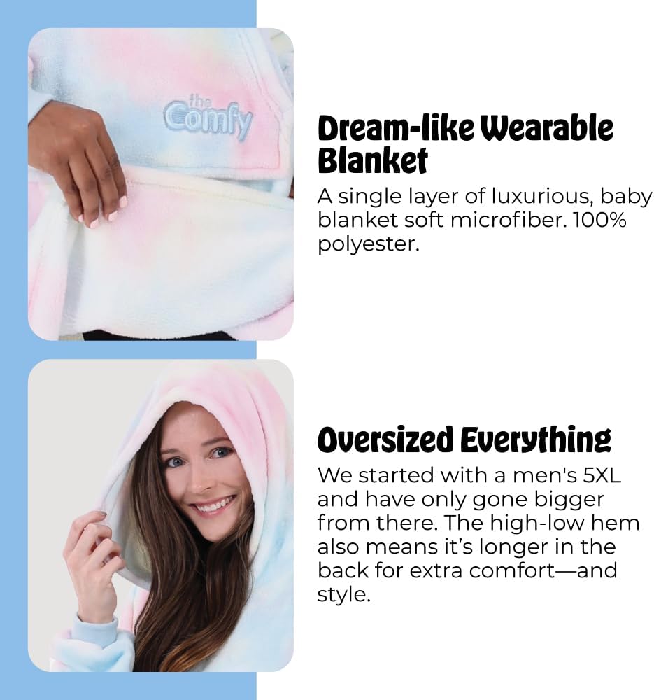 THE COMFY Dream | From Shark Tank | Patented | No Sherpa | Light Wearable Blanket Hoodie | Gift for Women & Men | One Size
