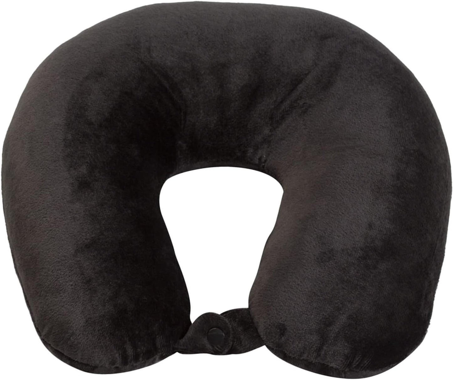 Wolf Essentials Adult Fleece Travel Neck Pillow for Airplane, Charcoal