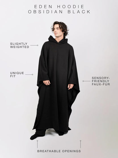 FREE THE SHEEP Eden Hoodie – Oversized Weighted Hoodie Cloak with Ultra-Soft Faux Fur Liner