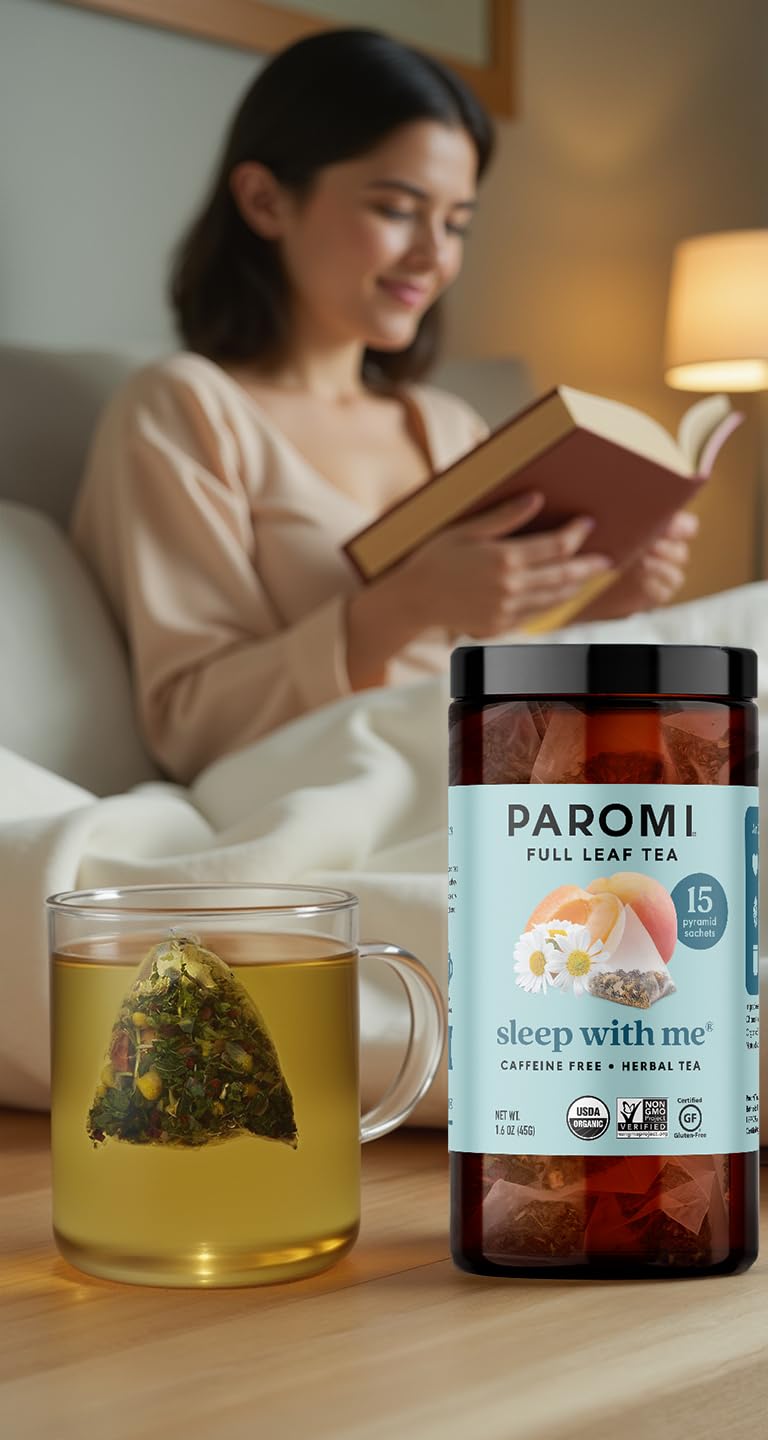 Paromi Chamomile Lavender Rooibos Organic Tea, Signature Jar, 15 Count