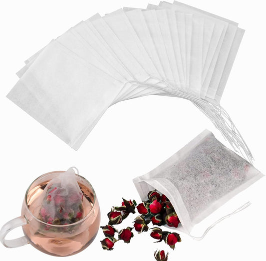 NEPAK 600 Pcs Disposable Tea Bags with Drawstring,Tea Filter Bags,Empty Tea Bags for Loose Leaf Tea(2.36 x 3.15 inch)