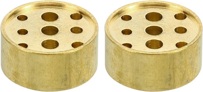 PATIKIL Incense Holder, 2 Pack Brass Incense Cone Burner Stick Holder with 9 Holes Incense Stand Base for Yoga Spa Room Home Office, 0.8" Dia. 0.4" Tall