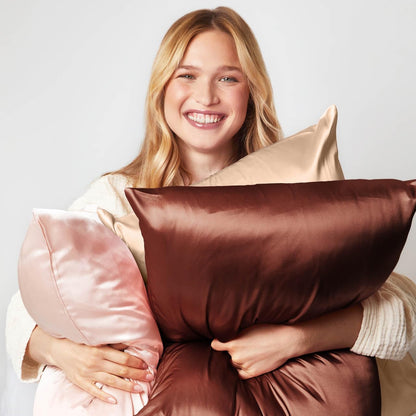 Kitsch Satin Pillowcase with Zipper for Hair & Skin - Softer Than Silk Pillow Cases, Smooth Cooling Satin Pillow Case, Wrinkle-Free, Machine Washable - Pillow Cases Standard Size (19x26) - Blush