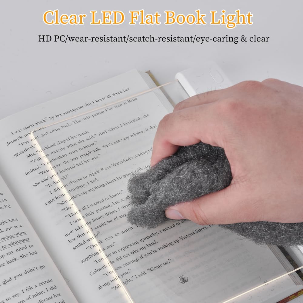 Book Light for Reading in Bed at Night Flat Reading Lights, White