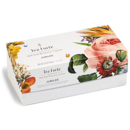 Tea Forte Premium Presentation Box Gift Set Sampler, 20 Count, Assorted Blends Individually Wrapped Handcrafted Pyramid Infuser Bags, Jubilee Tea