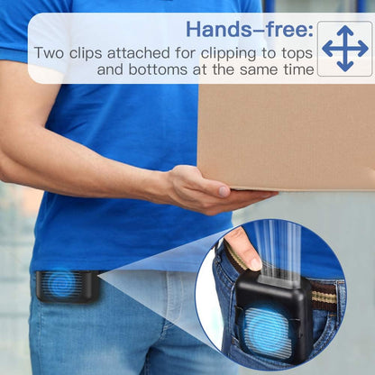 Koonie Waist Clip-on Belt Fan, 23h Use Time, Strong Airflow, 3 Speed Levels