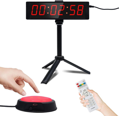 Large Stopwatch with Start/Stop Button, LED Digital Timer with Remote, Countdown Clock with Buzzer, Gym Clock for Home Gym, Interval Timer for Workout