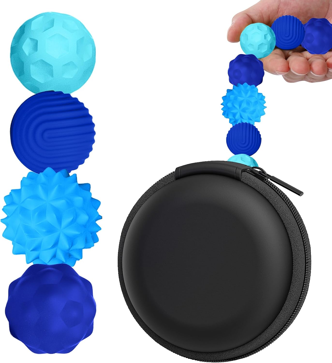 BUSOHA Silicone Fidget Balls - 4 Pack Fidget Toys Adults Sensory Toys Stress Balls for Adults Teens Gifts for Calming,Autism and ADHD Office