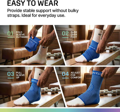 Modvel Foot & Ankle Brace Socks for Sprained Ankle Compression Sleeve - Foot Support for Women & Men - Tendonitis & Arthritis Ankle Brace Sports Running, Torn Ligaments & Women Stabilizing Ankle Wrap