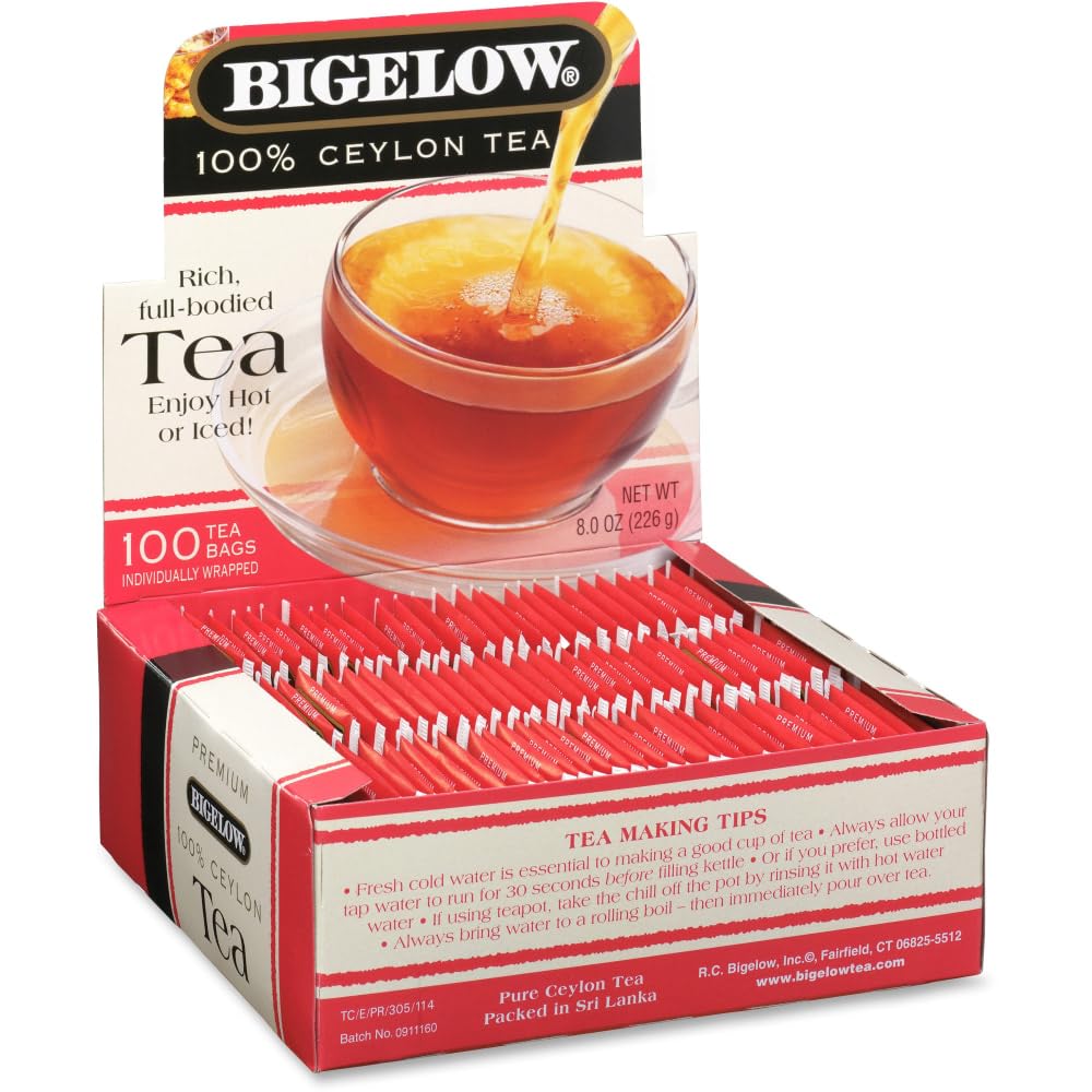 Bigelow 100 Count Premium Blend Black Tea (Case of 10), Contains 1,000 Total Individually Wrapped Tea Bags, Full Caffeine