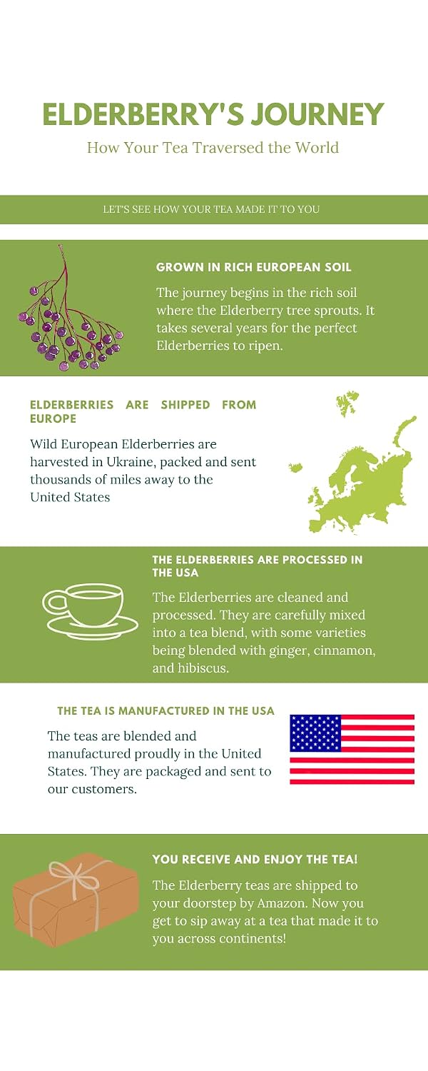 Elderberry Herbal Superfood Blend Tea - Made in USA