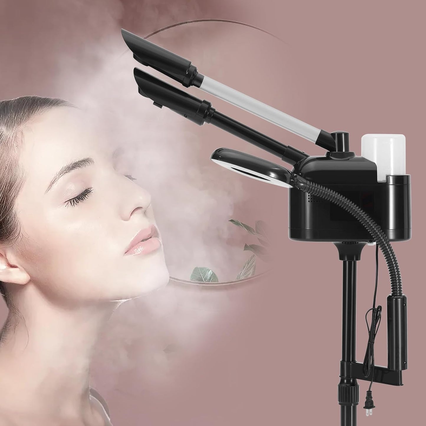 Artist hand Facial Steamer Professional 3 in 1 Hot and Cold Facial Steamer with 5X LED Magnifying Lamp, Esthetician Face Steamer Fast Heating for Beauty Salon Spa Home Use