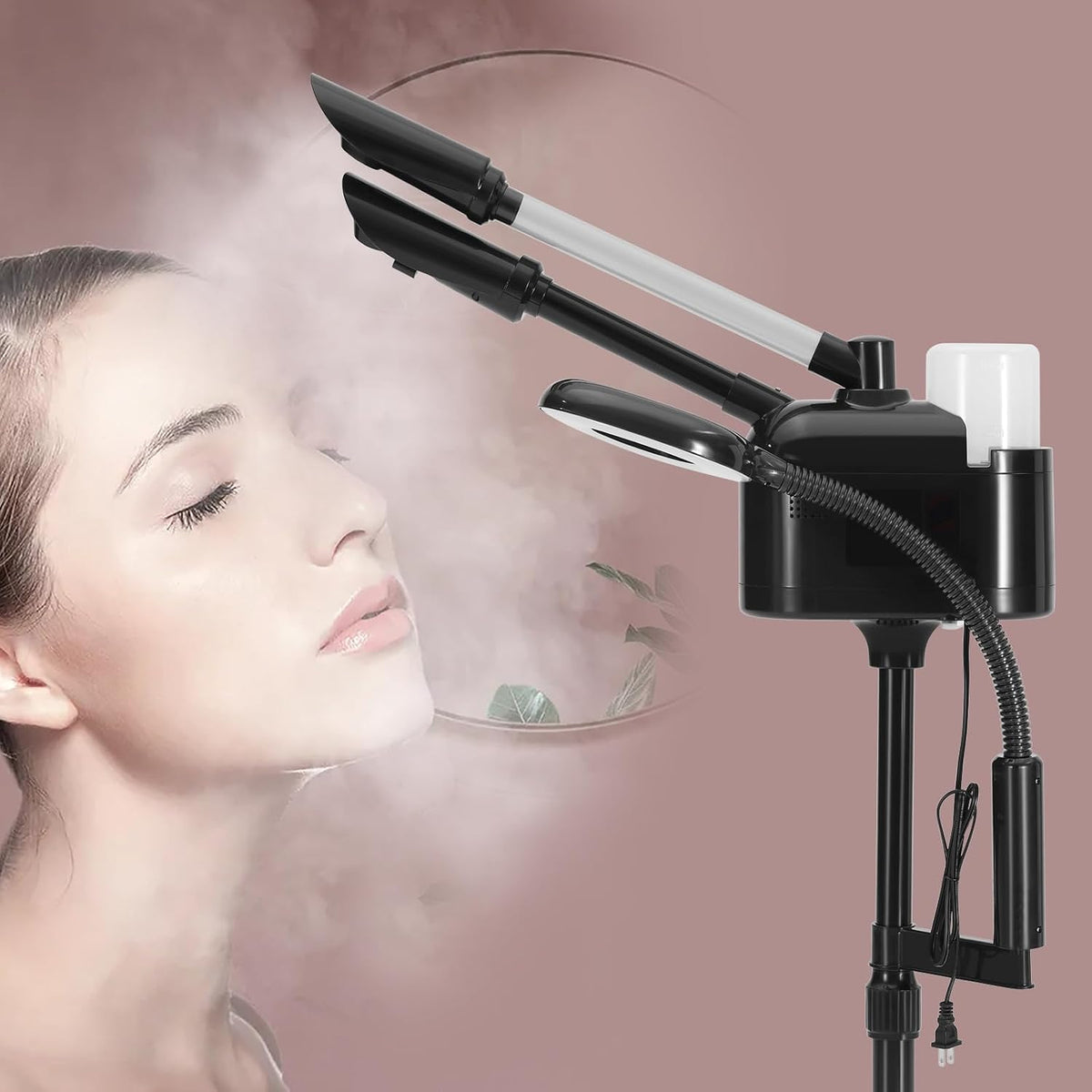 Artist hand Professional Facial Steamer with 5X LED Magnifying Lamp 3 in 1