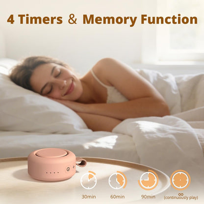 Portable White Noise Sounds Machine Car Seat Stroller Baby Shushing Soother 30 Soothing Sounds for Baby Kids Adults Pets 4 Timers Memory Function Brown Pink Noise Sleep Machine for Home Travel Office