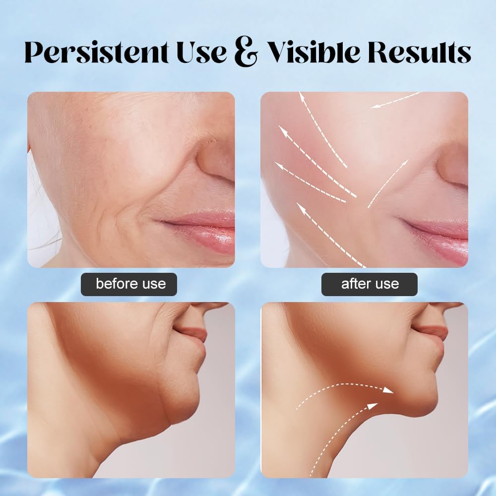 Neck Face Massager Tool, 3-in-1 Portable Facial Massager, Face Sculpting Tool at Home for Skin Care with Vibration (White)