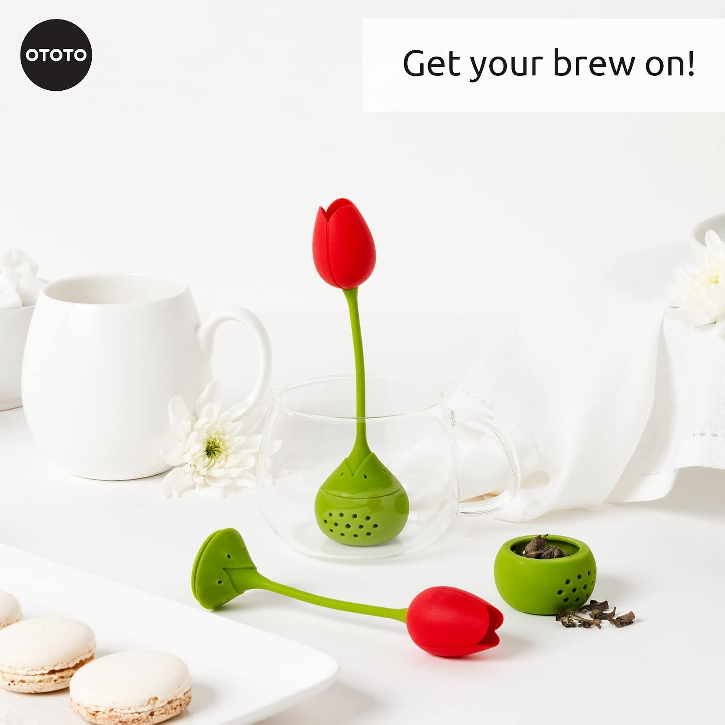 OTOTO Louie Cat Tea Infuser - Cats Loose Leaf Steeper & Diffuser, Tea Strainer Accessories, Cute Gifts for Cat Lovers, White Elephant Gifts, Cute Kitchen Accessories
