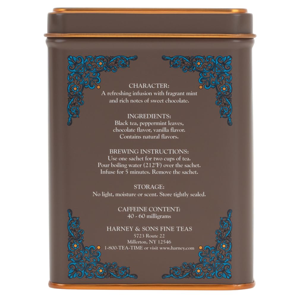 Harney & Sons Master Yellow & Blue Tea Tin - Herbal Blend of Chamomile, Lavender, and Cornflowers - 0.9 Ounces, 20 Sachets 1 Pack | Herbal tea with chamomile, lavender and cornflowers. Naturally caffeine free.