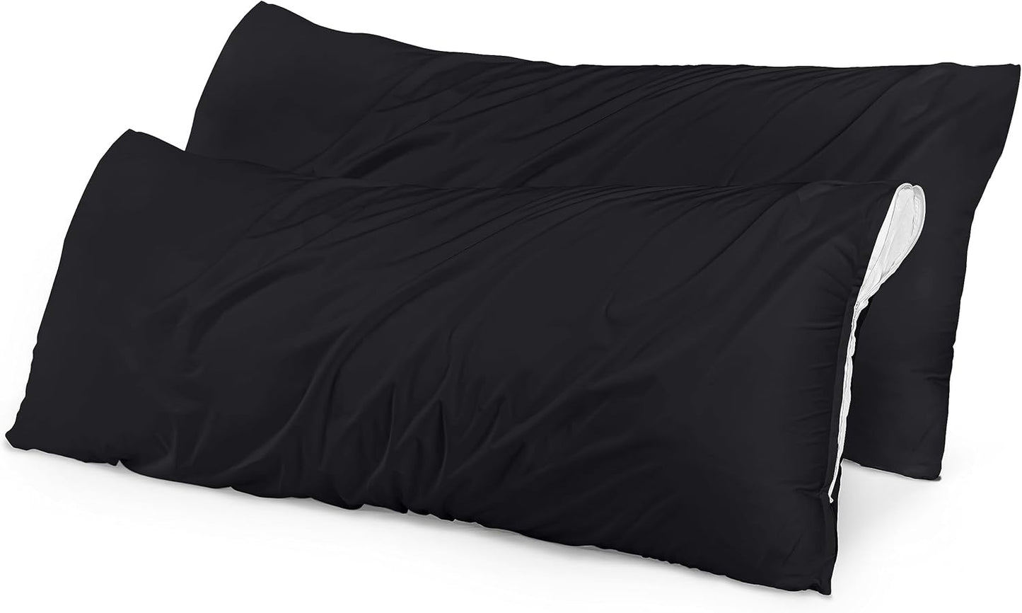 Utopia Bedding Premium 100% Waterproof Pillow Protectors with Zipper Standard Size (Set of 4), Bed Bug and Dust Mite Proof Zippered Pillow Covers, Pillow Encasement Cases, Gray