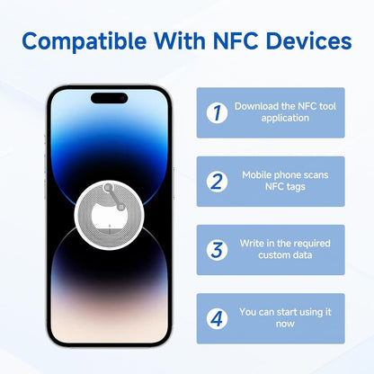 50 Pcs NTAG215 NFC Tags Sticker, Anti-Metal NFC Stickers 25mm Round