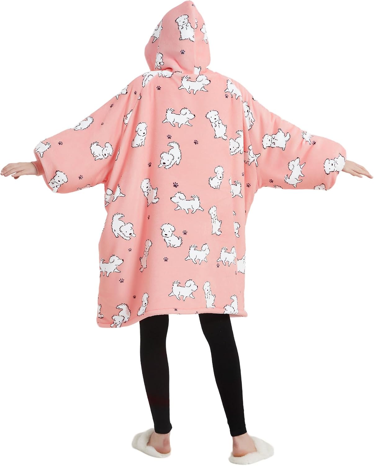 KFUBUO Wearable Blanket Hoodie for Adults Sherpa All Patterns Cat Oversized Sweatshirt Blanket with Pockets for Women