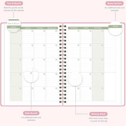 Undated Weekly Planner, Weekly To Do List Notebook, A5 Daily Planner | Office School Supplies, Spiral Binding, Inner Pocket, Goal, Organizer, Habit Tracker