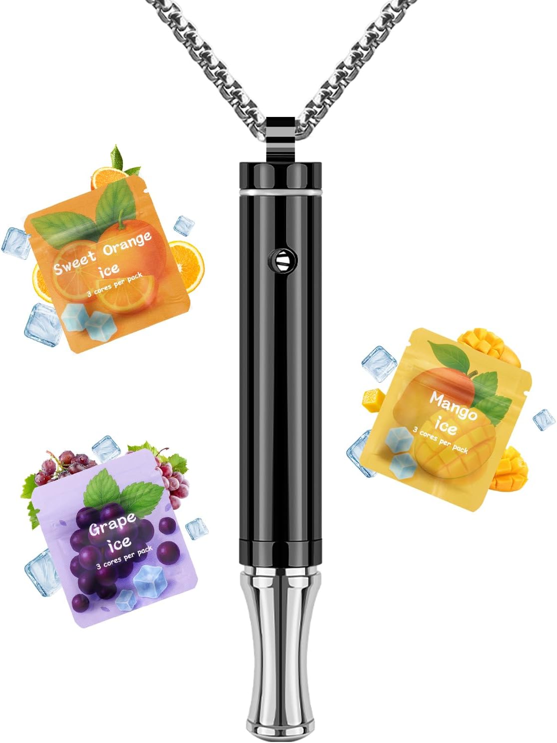 Breathing Necklace for Anxiety Adults - Adjustable Air Outlet Breathe Necklaces with Natural Flavored - Breath Free Stress Relief Device with Flavor - Meditation Gifts for Women Men
