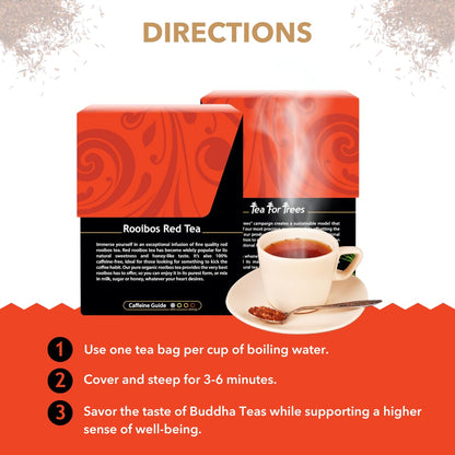 Buddha Teas - Rooibos Red Tea - Organic Herbal Tea - For Digestive Health - Rejuvenate & Support - Caffeine Free - 100% Kosher & Non-GMO - 18 Tea Bags (Pack of 1)