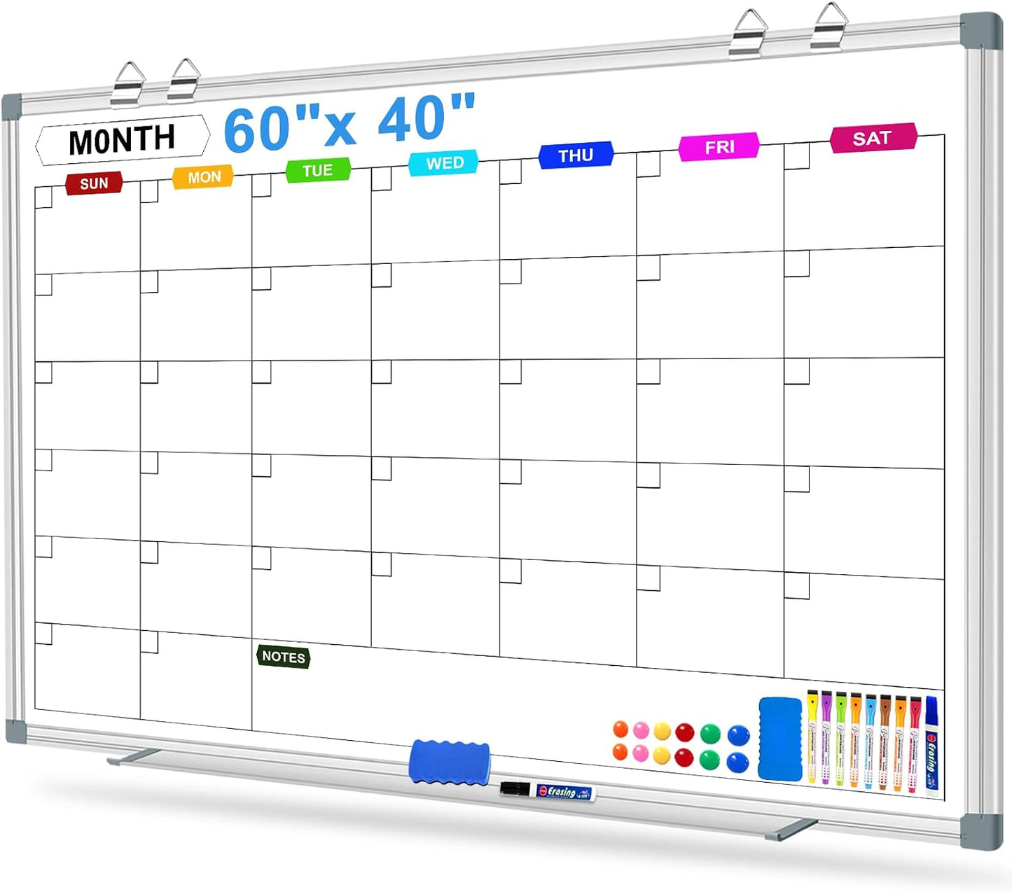 Dry Erase Board Calendar for Wall, 36" x 24" Monthly Whiteboard