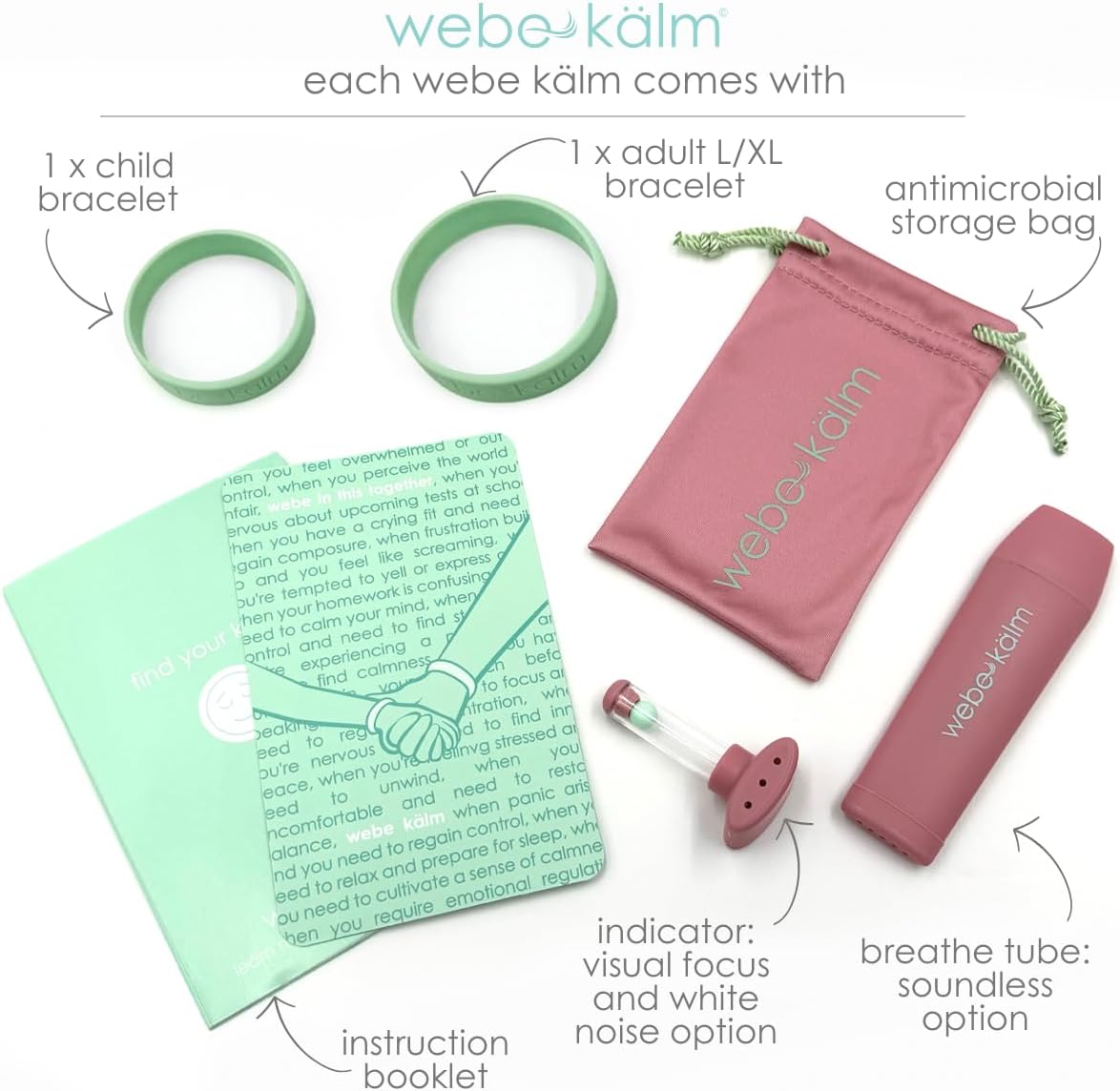 Product Title: webe kälm: Sensory tool for calming with slow exhalation, visual focus, and auditory regulation. Supports mindfulness, stress relief, bedtime, and anxiety. (Blue)